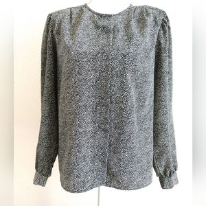 Pretty Black White Dotted Blouse Vintage 90s TR Bentley Size 14 Chest 40"
